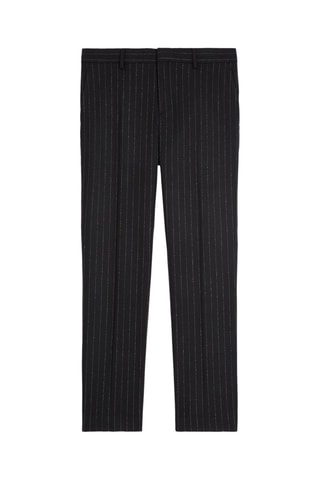 $Pantalon droit en laine Noir et blanc