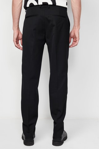 $Pantalon droit en laine Noir