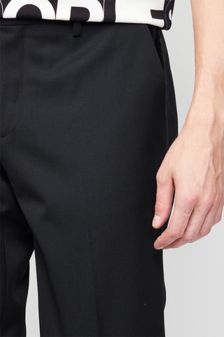 $Pantalon droit en laine Noir