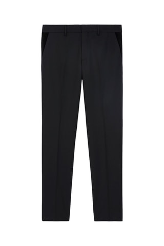 $Pantalon droit en laine Noir