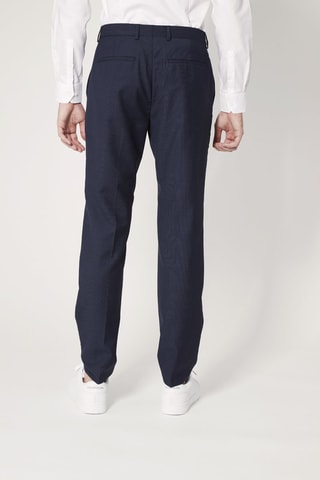 $Pantalon droit en laine Bleu marine