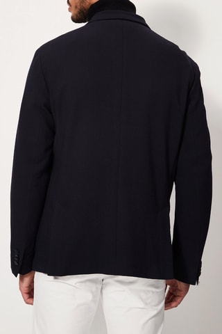 $Veste en laine vierge Bleu marine