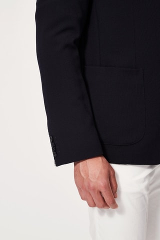$Veste en laine vierge Bleu marine