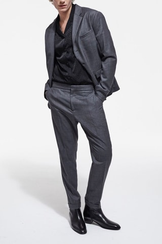 $Veste en laine Gris foncé chiné