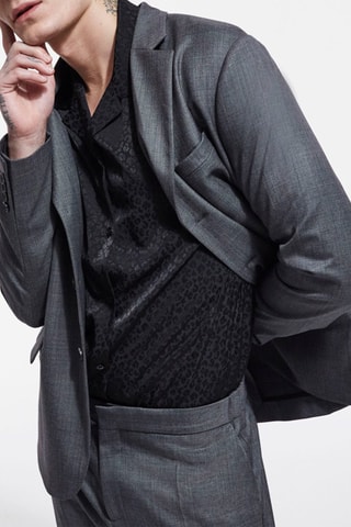 $Veste en laine Gris foncé chiné