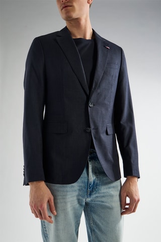 $Veste en laine vierge - Bleu marine
