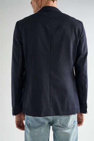 $Veste en laine vierge - Bleu marine