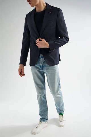 $Veste en laine vierge - Bleu marine