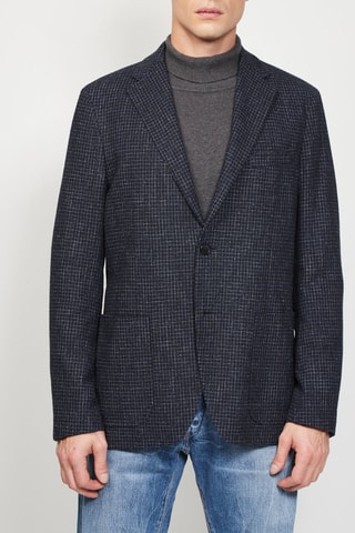 $Veste en laine, lin et soie Noir
