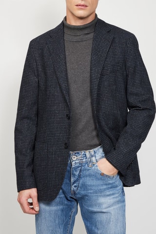 $Veste en laine, lin et soie Noir