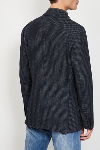 $Veste en laine, lin et soie Noir