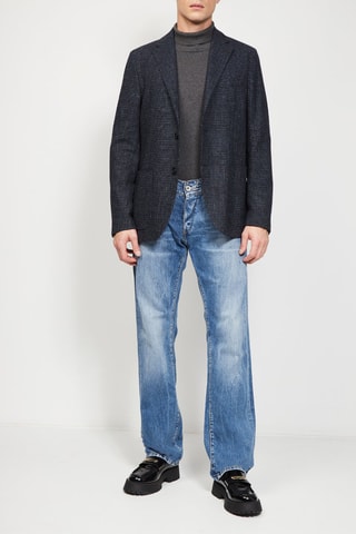$Veste en laine, lin et soie Noir