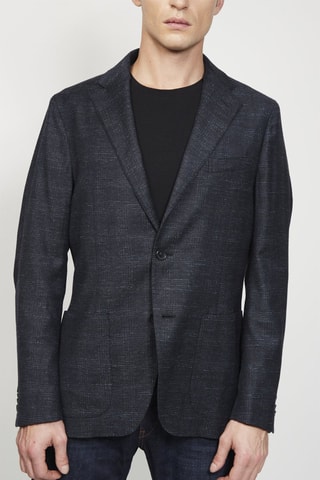 $Veste en laine et lin Anthracite chiné