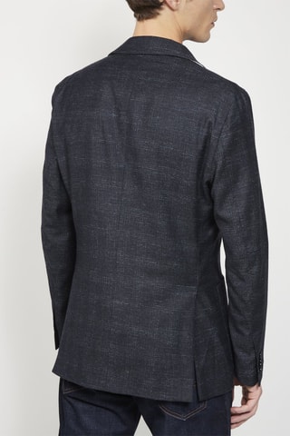 $Veste en laine et lin Anthracite chiné