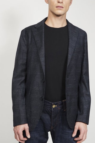$Veste en laine et lin Anthracite chiné