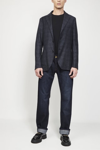 $Veste en laine et lin Anthracite chiné