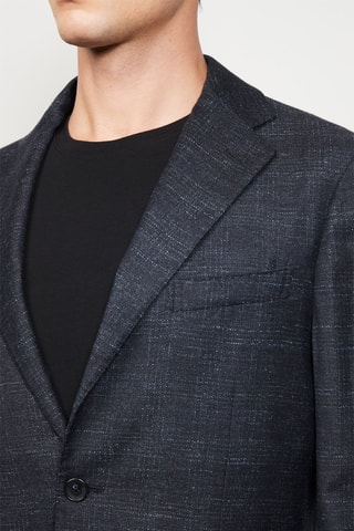$Veste en laine et lin Anthracite chiné