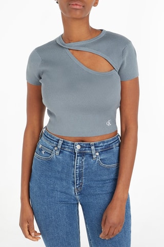 $Crop top Gris