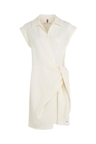 $Robe portefeuille en lin Ecru