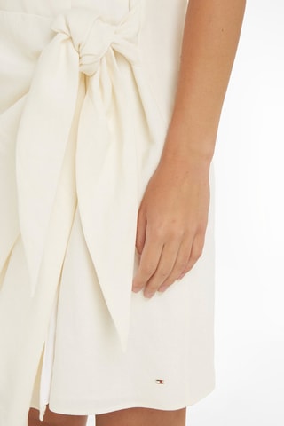 $Robe portefeuille en lin Ecru