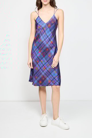 $Robe droite en soie Tommy x Gigi - Bleu