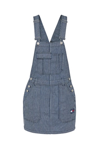 $Robe-salopette en jean en coton biologique - Bleu