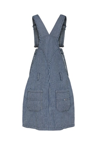 $Robe-salopette en jean en coton biologique - Bleu