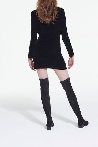 $Robe droite en velours - Noir