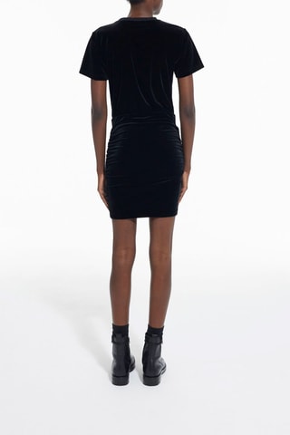 $Robe fourreau en velours - Bleu nuit