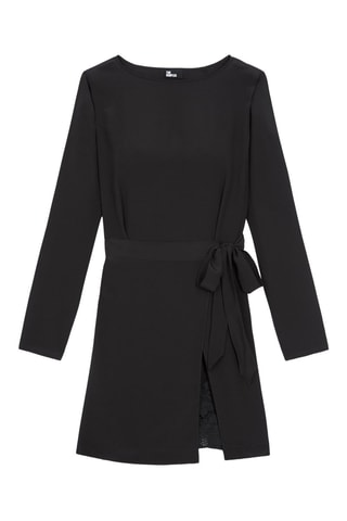 $Robe droite en soie - Noir