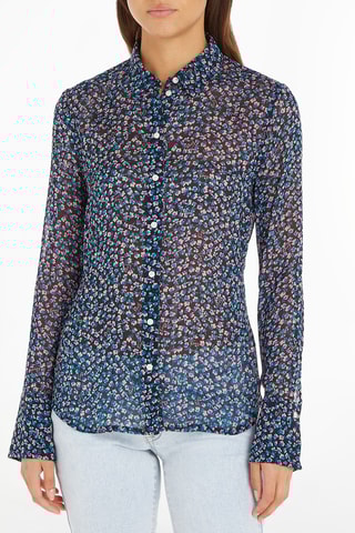 $Chemisier Noir et bleu cobalt