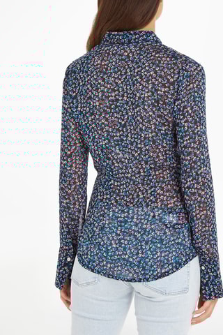 $Chemisier Noir et bleu cobalt