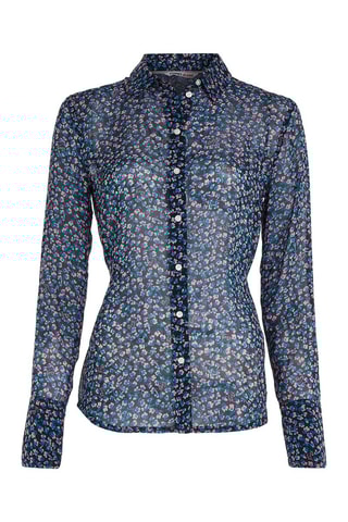 $Chemisier Noir et bleu cobalt