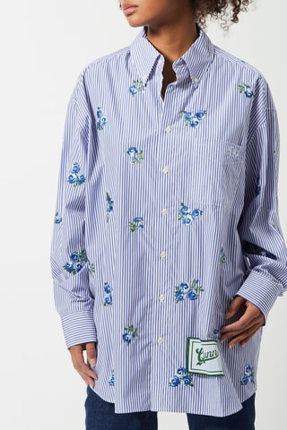 $Chemise rayée - Bleu marine et blanc