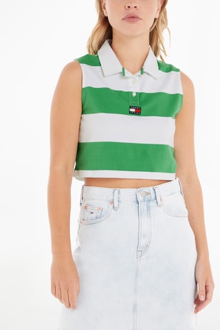 $Polo sans manches Vert et blanc