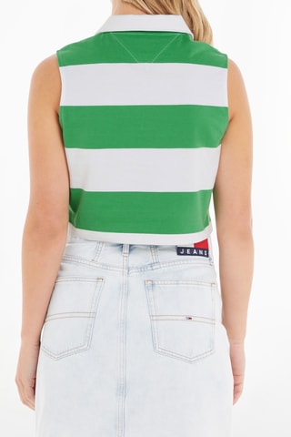 $Polo sans manches Vert et blanc