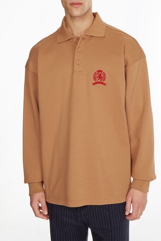 $Polo en coton biologique Marron