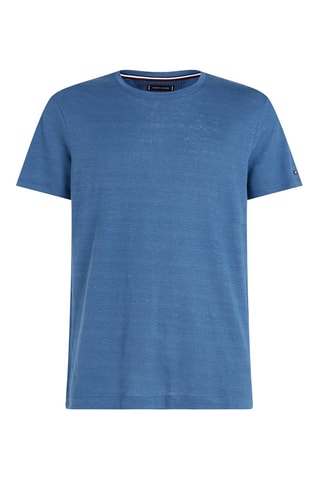 $T-shirt en lin Bleu cobalt chiné