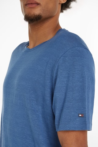 $T-shirt en lin Bleu cobalt chiné