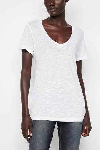 $T-shirt en lin Blanc