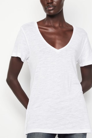 $T-shirt en lin Blanc