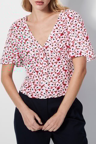 $Blouse Ecru et rouge