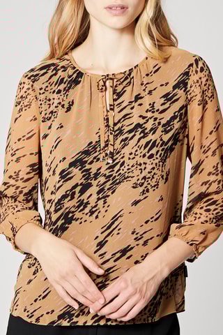 $Blouse Camel et noir