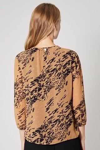 $Blouse Camel et noir