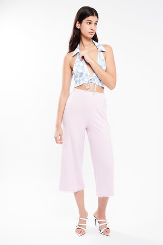 $Crop top - Blanc et bleu clair