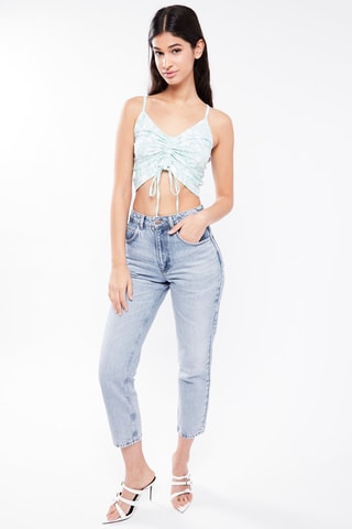 $Crop top - Vert d’eau et blanc