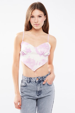 $Crop top tie and dye - Blanc et rose