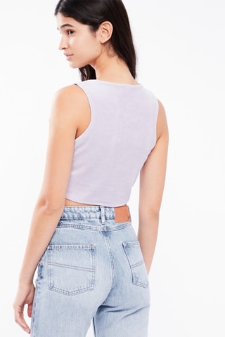 $Crop top en velours - Mauve
