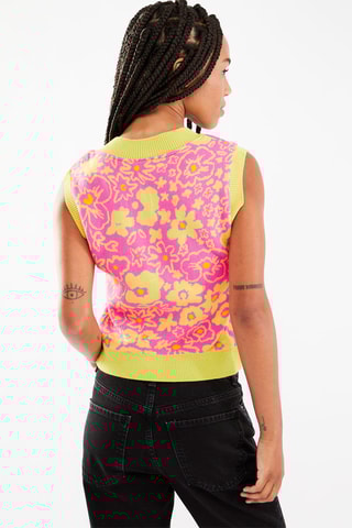 $Top - Vert citron et rose