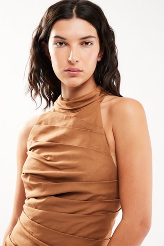 $Robe droite - Marron